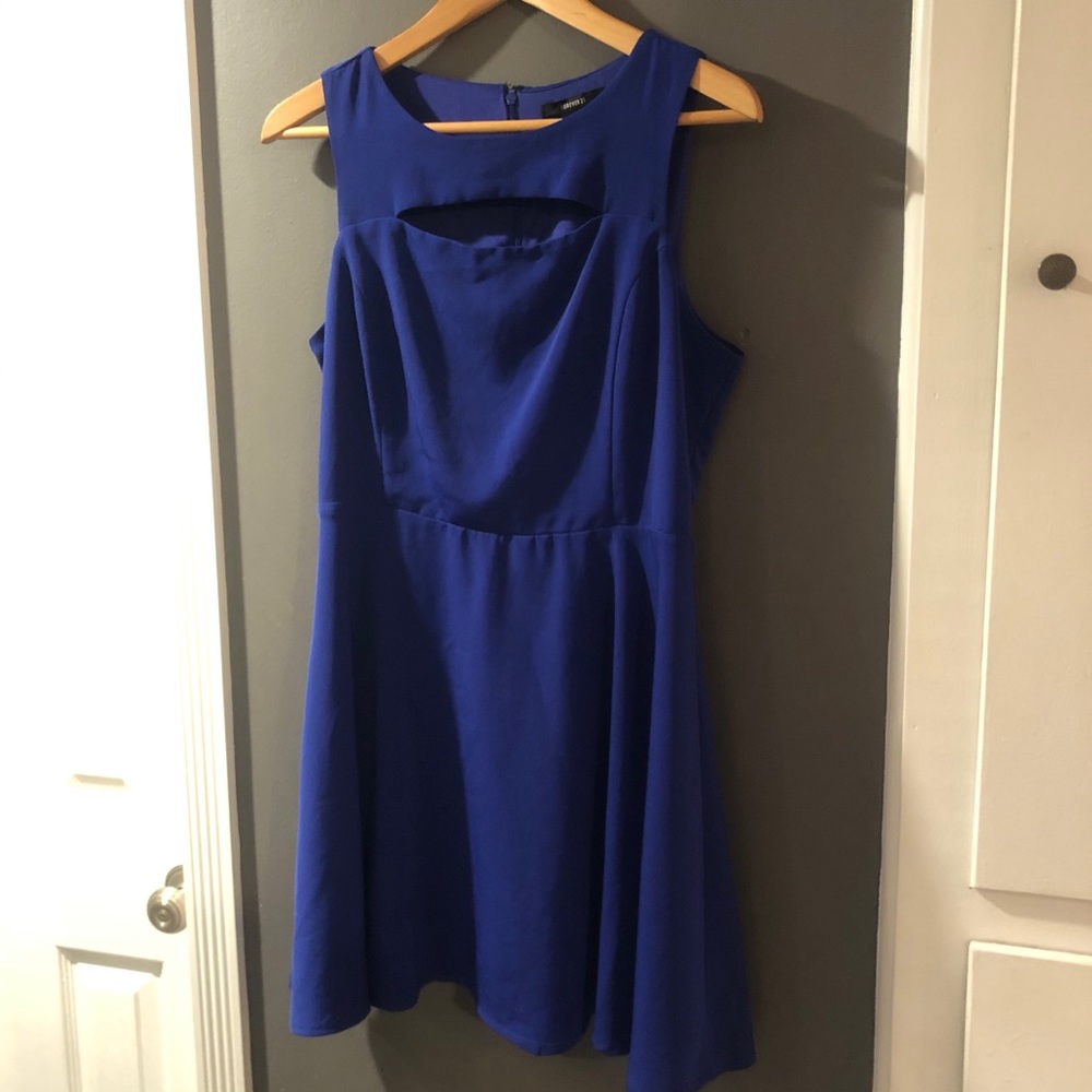 F21 Blue flare dress